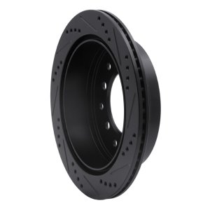 Lexus GX470 Brake Rotor (1) - Rear Left - R1 Concepts - Drilled & Slotted - Black - `01-`09